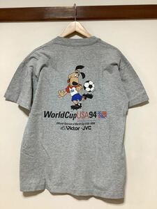 は1371 USA製 サッカーW杯 94年 半袖Tシャツ プリントTシャツ L グレー ビンテージ