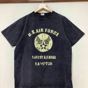 は1386 HOUSTON ヒューストン 半袖Tシャツ プリントTシャツ M ダークグレー系 U.S.AIR FORCE 古着 の画像1