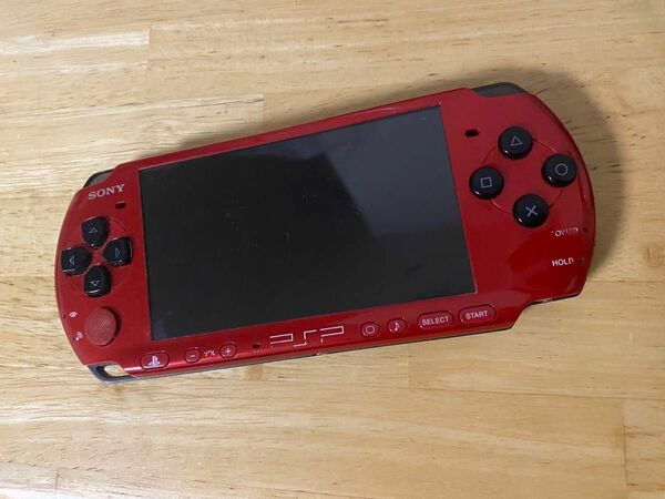 PSP3000 プレイステーション ポータブル PlayStation ソニー レッド　動作確認済み　充電器(非正規品)付き