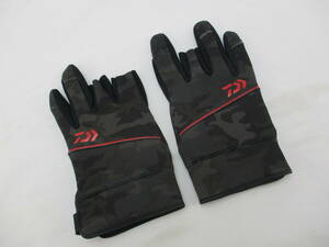  Daiwa # Thai ta новый mα литье перчатка 3шт.@ cut DG-31009W( черный утка красный ) XL