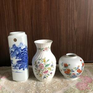 花瓶 花器 陶器　MINTON/彌右衛門/秀峰　3点まとめ