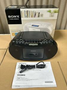 【た-4-137】 80 SONY ソニー CDラジカセ CFD-S50 動作品 ブラック 箱付き 純正コード欠品 ジャンク扱い