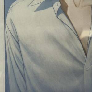 【た-4-158】120 鶴田一郎 『白いシャツ』額装 額縁付き 絵画 リトグラフ 複製 中古品の画像3
