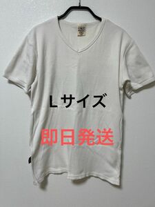 AVIREX アビレックス　メンズ　Vネック　半袖　Tシャツ　ホワイト　Lサイズ