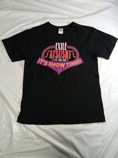 即決☆送料無料☆防水対策発送☆EXILE☆ATSUSHI☆LIVE TOUR 2016☆IT'S SHOW TIME！！☆Tシャツ☆グッズ☆M☆ブラック☆エグザイル☆