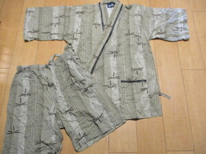 Apr23-2 men's jinbei L size dragonfly pattern 