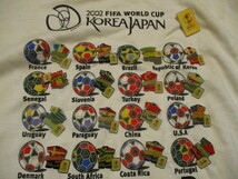 2002 FIFA　WORLD CUP　ワールドカップ　KOREAJAPAN　Tシャツ　ピンバッジ付き　Sサイズ_画像2