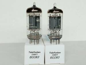 ●　ECC83/12AX7　◇あります　TELEFUNKEN/テレフンケン　試験済2本セット　ノイズ無し　　●K 2194