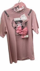 【新品】サイズ130 RICCA RICCAコラボ　サンリオ　マイメロディ　ワンピース　ヘアゴムリボン付き　女児服