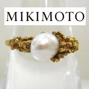 [mikimoto] пресная вода жемчуг кольцо K18 кольцо Mikimoto 
