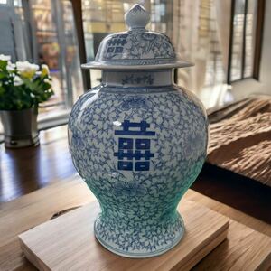  China fine art blue flower map ... decoration .