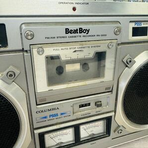 3m92必見! COLUMBIA コロムビア FM AM STEREO CASSETTE RECORDER Beat Boy RN-3000 カセットレコーダー 中古 現状品 コード無し の画像3