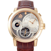 ハリー・ウィンストン HARRY WINSTON ミッドナイト GMT トゥールビヨン MIDATG45RR001 グレー/シルバー文字盤 新品 腕時計 メンズ_画像1