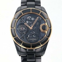 シャネル CHANEL J12 レトログラード ミステリユーズ H2556 ブラック文字盤 中古 腕時計 メンズ_画像1