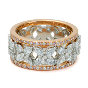 Tiffany Victoria Diamond Band Ring K18PG Pink Gold K18WG Белое золото используется