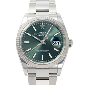 ロレックス ROLEX デイトジャスト 36 126234 ミントグリーン/バー文字盤 新品 腕時計 メンズ