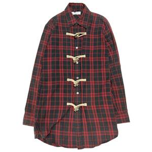 CHRISTIAN DADA クリスチャンダダ　Toggle Long Check Shirts レッド サイズ:表記無し