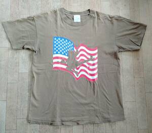 ★即決★Kind Of Blue/カインド・オブ・ブルー・プリントTee★サイズM★ブラウン系・茶★中古アメリカ★USA製アメカジ★レア・美品・良品