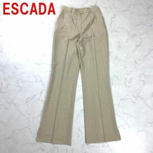 A2503 エスカーダ カジュアルパンツ スラックス ウール ベージュ ESCADA フレア ストレート 34