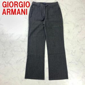 A2539 ジョルジオアルマーニ デニム ジーンズ ウール 黒 GIORGIO ARMANI ブラック 綿 コットン ストレート LL相当 大きいサイズ グレー 29