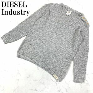 LA1355 ディーゼル インダストリー コットンリネンニット Diesel Industry 長袖 プルオーバーニット ミックスカラーグレー S