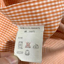 LA1357 ラルフローレン チェック柄半袖シャツ オレンジ Ralph Lauren コットンシャツ 白ホワイト マルチカラー BLAKE 綿100％ M_画像6