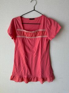 Tシャツ トップス　レディース　ピンク　半袖　Mサイズ