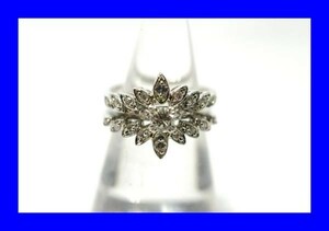 ○新品同様 プラチナ Pt950 ダイヤ 0.22ct 指輪 リング 9.7g REM1