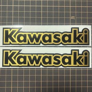 Kawasaki カワサキ　カッティングステッカー　旧車　重ね貼り【黒、金】２枚セット