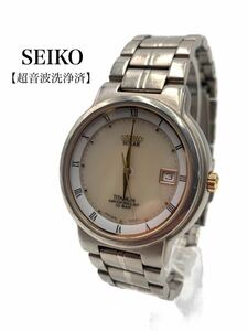 ●超美品●超高級●SEIKO●セイコー●ブランド●ゴールド●腕時計●小物●ソーラー●TITANIUM●10BAR●5K22-0A10●お洒落●GA053