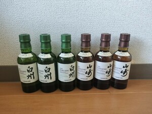 サントリー シングルモルトウイスキー 山崎、白州 ミニボトル(180ml) 飲み比べセット(計6本)