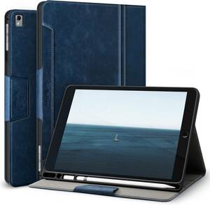 Antbox iPad 9.7 ケース(iPad 第6/5世代 ケース) iPad Air2 ケース/iPad Air ケース/iPad Pro 9.7 ケース 高級ソフトPUレザー製 (ブルー)