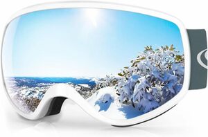 [Findway] スキーゴーグル キッズ スノーゴーグル 子供用 メガネ対応 OTG 曇り止め 広視野球面レンズ着脱可能 防風/防雪/紫外線防止
