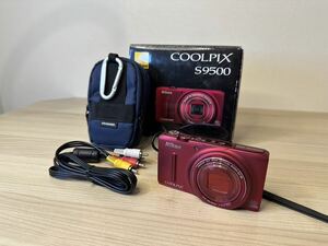 ◇ Nikon デジタルカメラ COOLPIX S9500 光学22倍ズーム Wi-Fi対応 ヴェルヴェットレッド S9500RD 通電確認済