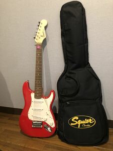 ◇ Squier Mini Strat Fender フェンダー ギター Redソフトケース付 