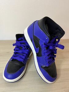 ○Nike Air Jordan 1 Mid Purple and Black 24.5cm us6.5 パープル　紫　