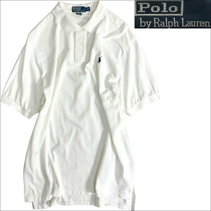 J6377 新品 ポロラルフローレン 鹿の子ポロシャツ ホワイト XXL POLO RALPH LAUREN