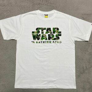 A BATHING APE BAPE KAWS STAR WARS スターウォーズ　CAMO 迷彩　スターウォーズ　tee tシャツ 白　ホワイト　L ダースベイダー　