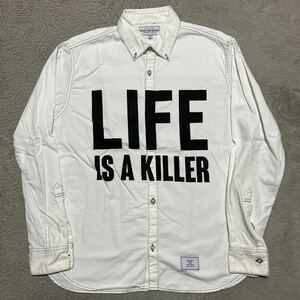ROUGH AND RUGGED LIFE IS KILLER 長袖シャツ　シャツ　白　ホワイト　2 tシャツ 東京インディアンズ　ROUGH RIDERS 