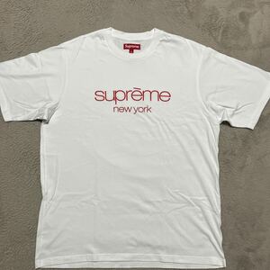 Supreme Classic Logo s/s Top tee tシャツ　 白　ホワイト　L クラシックロゴ