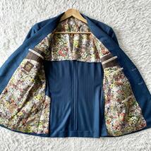 極美品/XL ●Paul Smith ポールスミス コレクション individual order テーラードジャケット フラワー 花柄 ストライプ グリーン メンズ_画像6