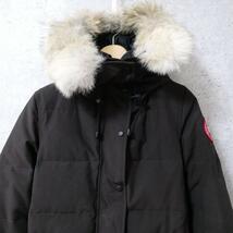 良品 綺麗 CANADA GOOSE カナダグース サイズS/P コヨーテファー ダウンジャケット ダウンコート ロング丈 フード チャコールブラウン_画像6