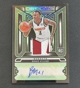 2021-22 Obsidian NBA Bones Hyland Nuggets RC Auto Jersey Patch 15枚限定