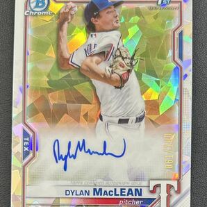 2021 Bowman Chrome Dylan MacLean Rangers 1st Auto 100枚限定 Atomic 250枚限定 Purple Refractor 2枚 MLBの画像1