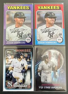 Jasson Dominguez Yankees RC 2024 Topps Heritage MLB Purple Refractor Base #399 / Series one #60 / Big League To the Moon TM-33 4枚