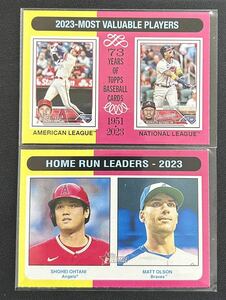 最新 大谷翔平 2024 Topps Heritage Shohei Ohtani Ronald Acuna Jr. MVP #204 Home Run Leaders Matt Olson #307 2枚 Dodgers Braves MLB