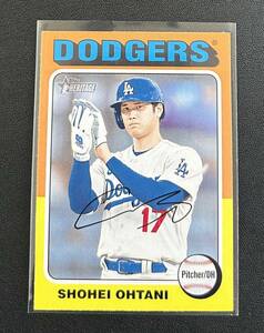 最新 大谷翔平 2024 Topps Heritage Shohei Ohtani Base #371 Dodgers MLB プリント サイン入り
