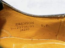 イギリス製【美品】GRENSON 旧グレンソン 高級 ストレートチップ ビジネスシューズ 本革 黒 UK8（約26.5cm）ビンテージ_画像7