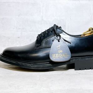 【未使用】REGAL リーガル 上質 プレーントゥ ビジネスシューズ 黒 レザー PIGEON 25EEcm メンズ 高級紳士靴の画像5