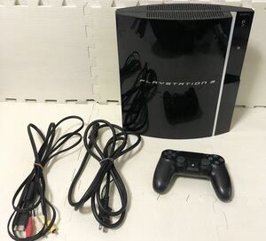 美品★動作品★ SONY ソニー PlayStation3 プレイステーション3 本体 コントローラー ケーブル ブラック 初期型 40GB CECHH00 